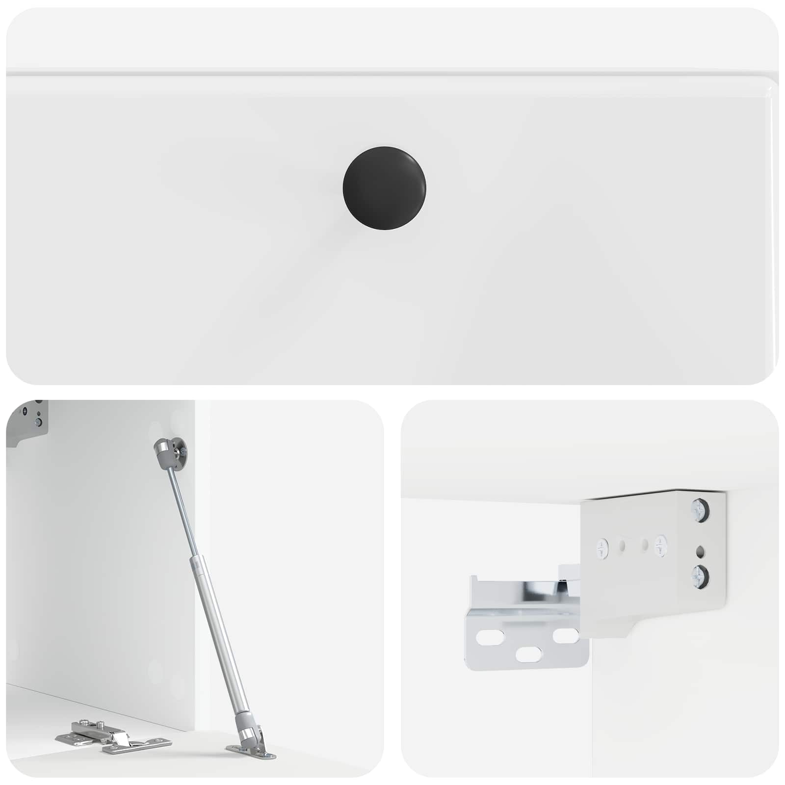 Wandmontierter TV-Schrank 59,5 x 31 x 30 cm Hochglanz Weiß