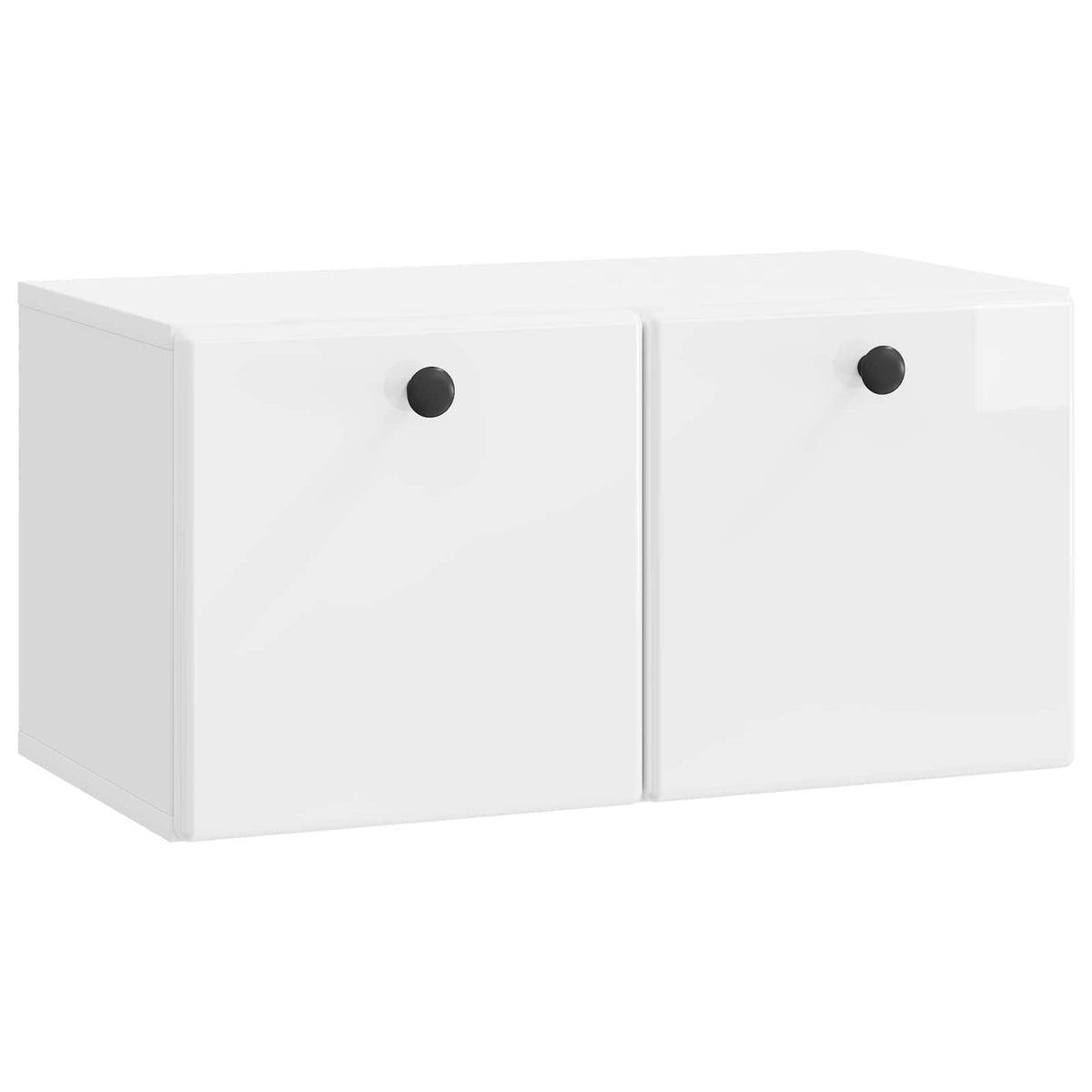 Wandmontierter TV-Schrank 59,5 x 31 x 30 cm Hochglanz Weiß