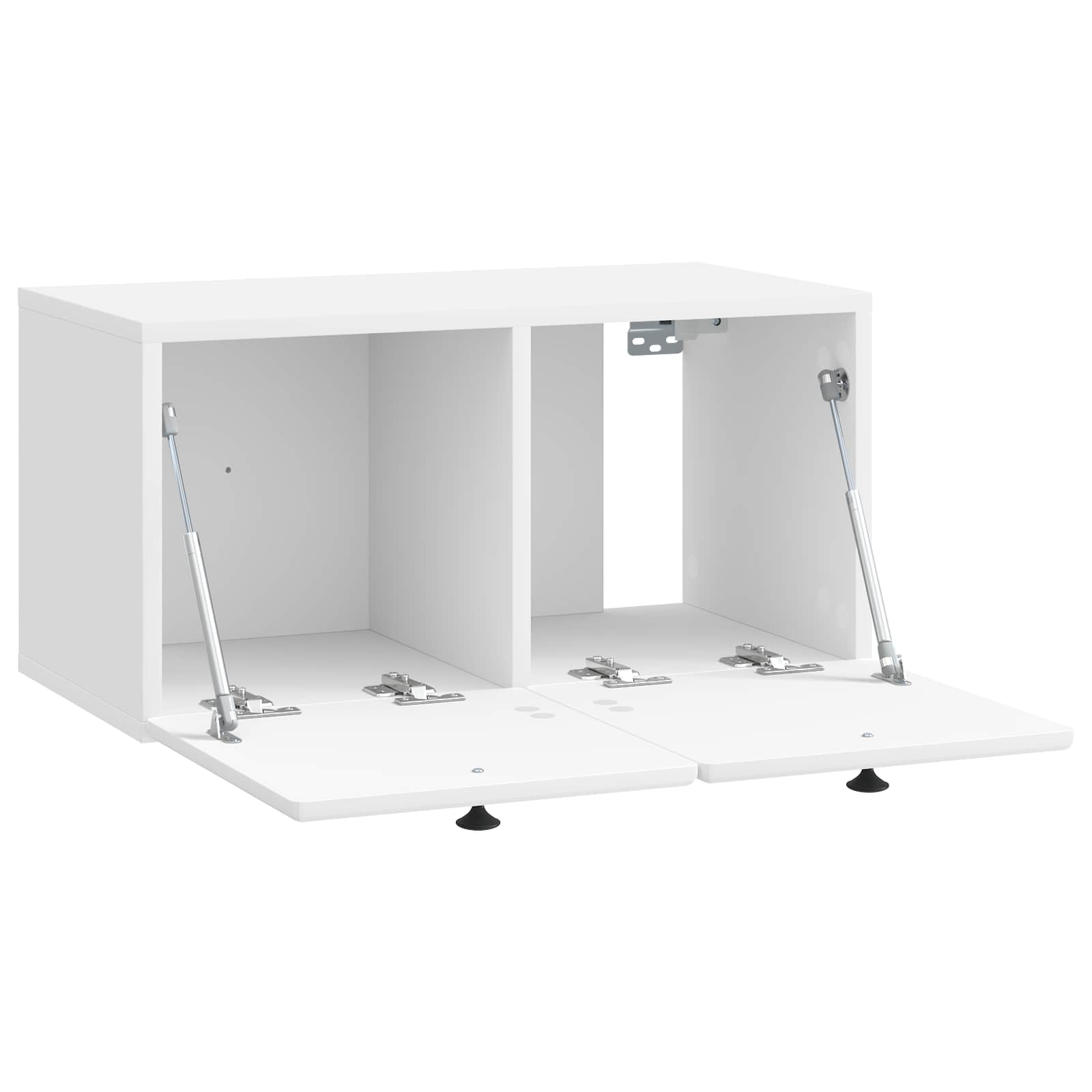 Wandmontierter TV-Schrank 59,5 x 31 x 30 cm Hochglanz Weiß
