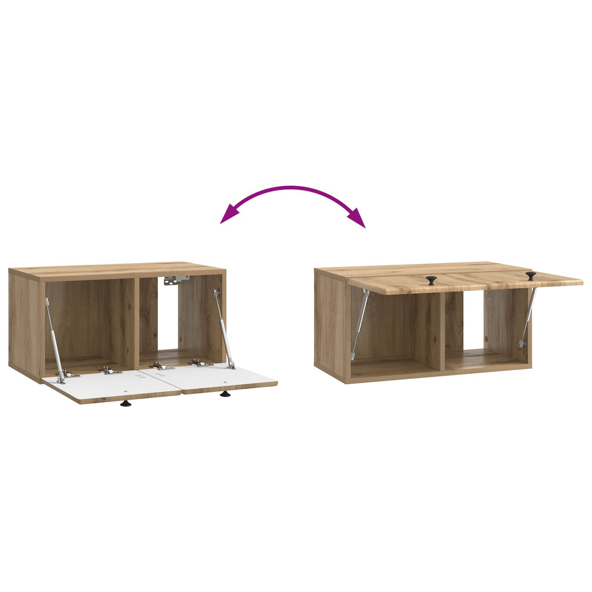 Wandmontierter TV-Schrank 59,5 x 31 x 30 cm Artisan-Eiche
