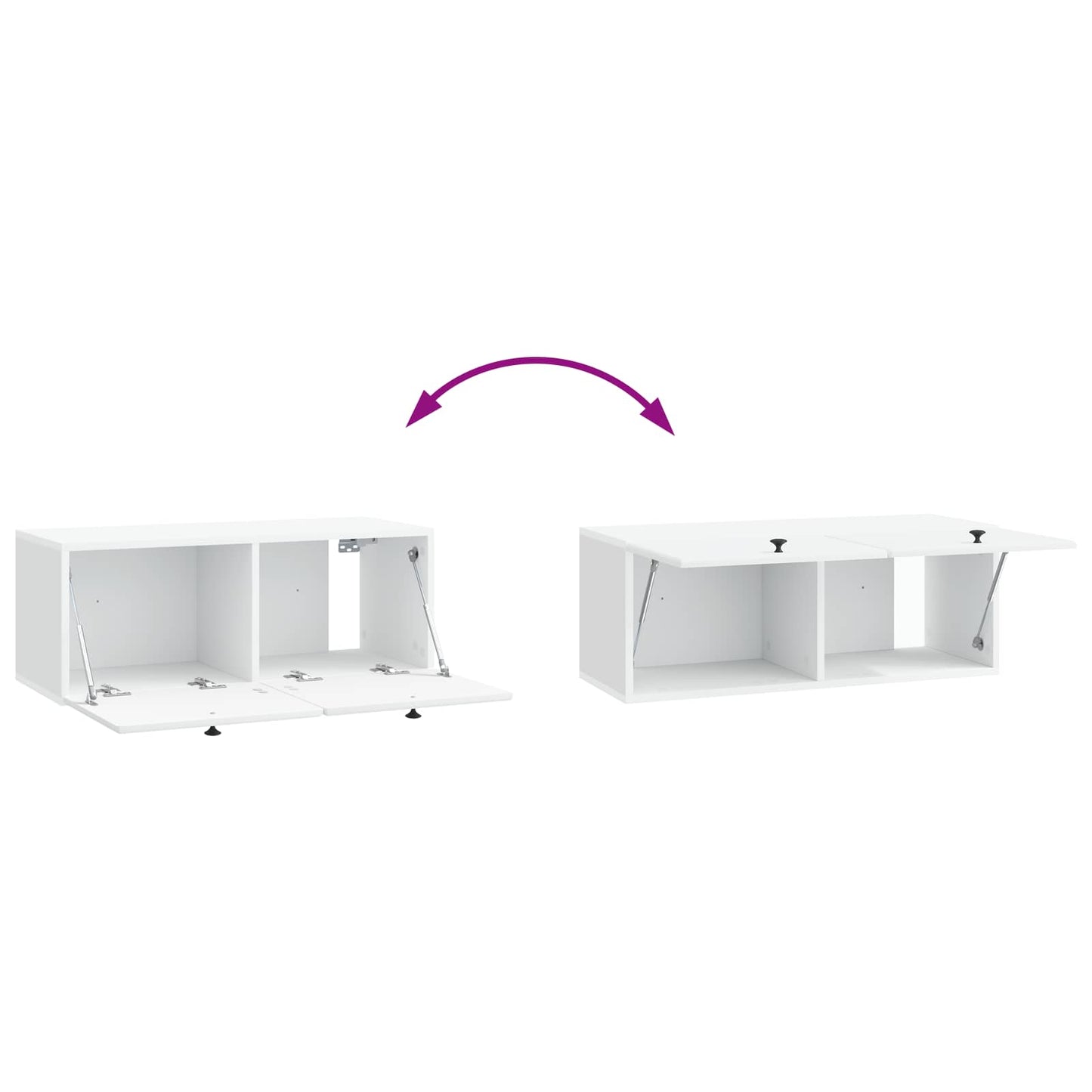 Wandmontierter TV-Schrank 78,5 x 31 x 30 cm Weiß Holzwerkstoff