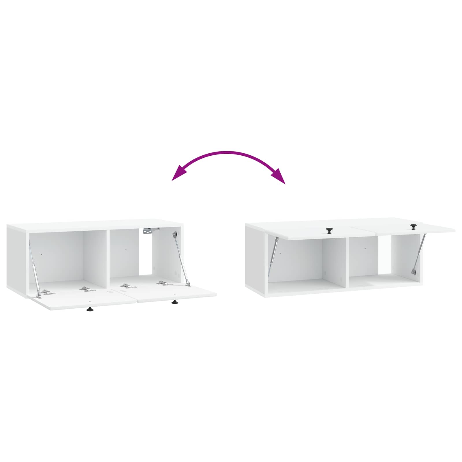 Wandmontierter TV-Schrank 78,5 x 31 x 30 cm Weiß Holzwerkstoff