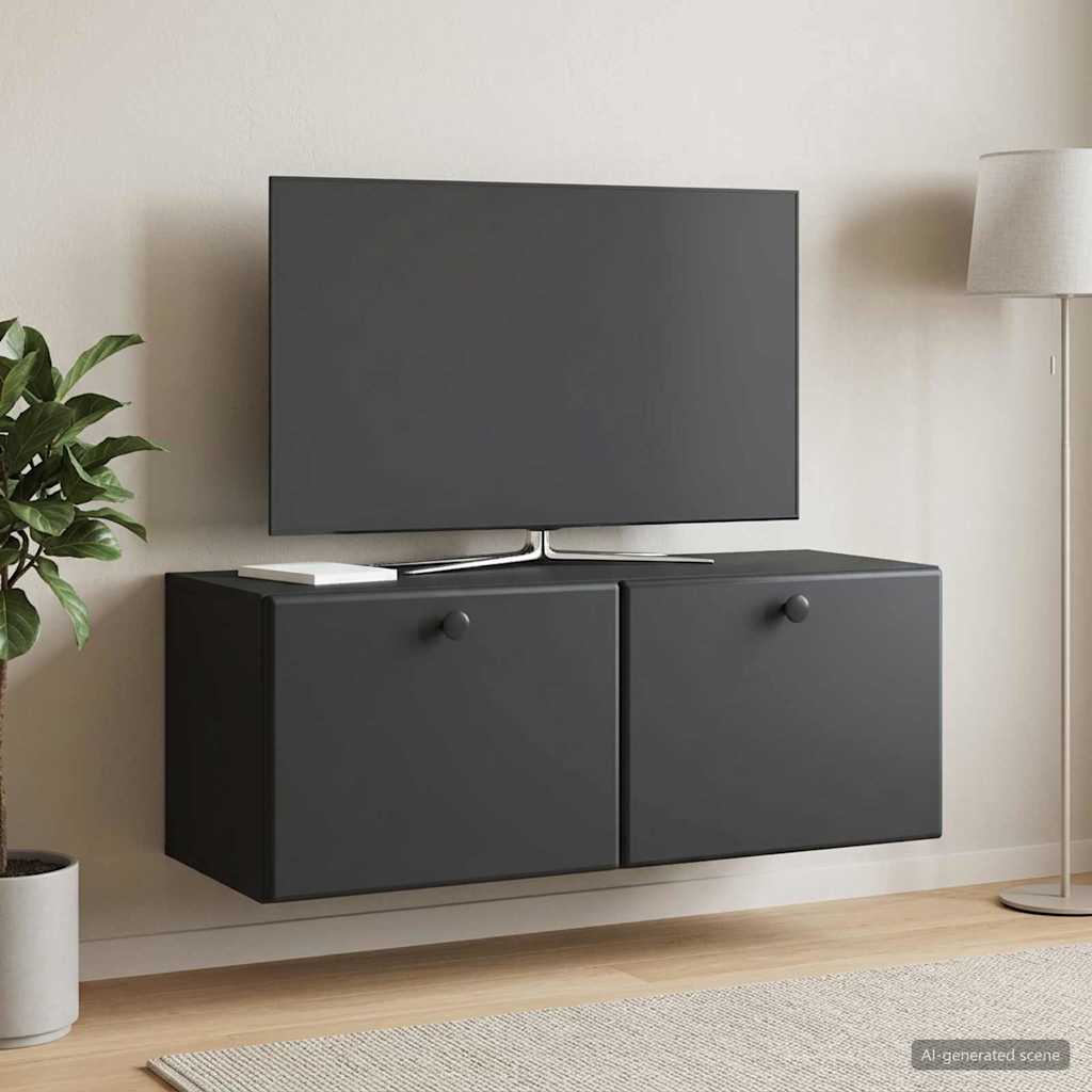 Wandmontierter TV-Schrank 78,5 x 31 x 30 cm Schwarz