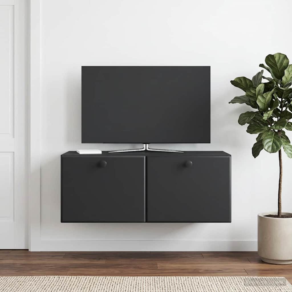 Wandmontierter TV-Schrank 78,5 x 31 x 30 cm Schwarz