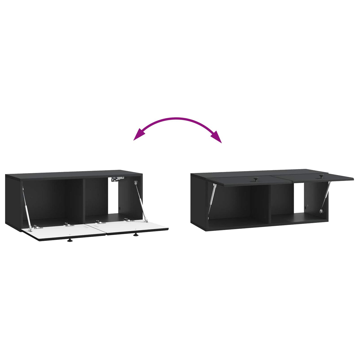 Wandmontierter TV-Schrank 78,5 x 31 x 30 cm Schwarz