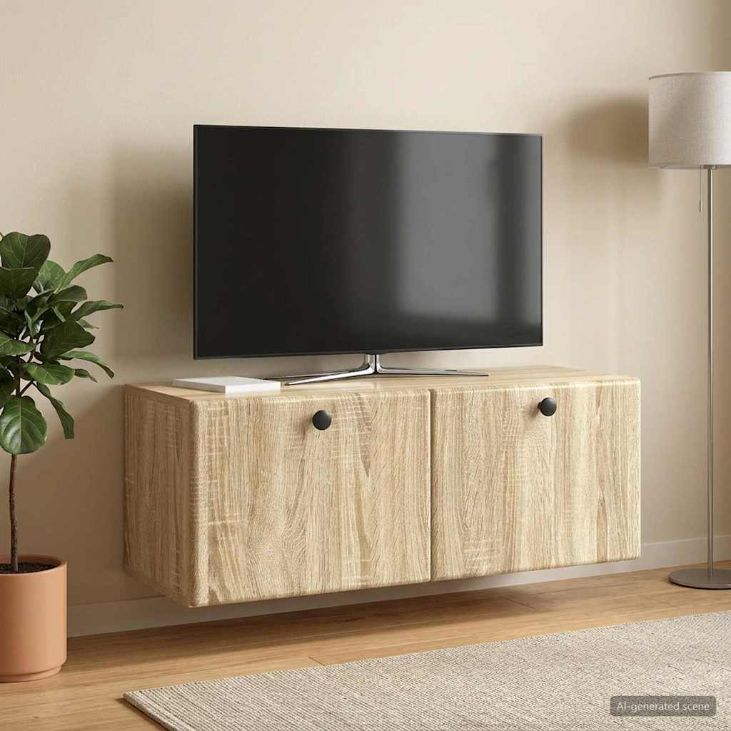 Wandmontierter TV-Schrank 78,5 x 31 x 30 cm Sonoma-Eiche