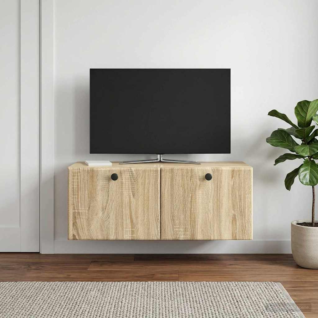 Wandmontierter TV-Schrank 78,5 x 31 x 30 cm Sonoma-Eiche