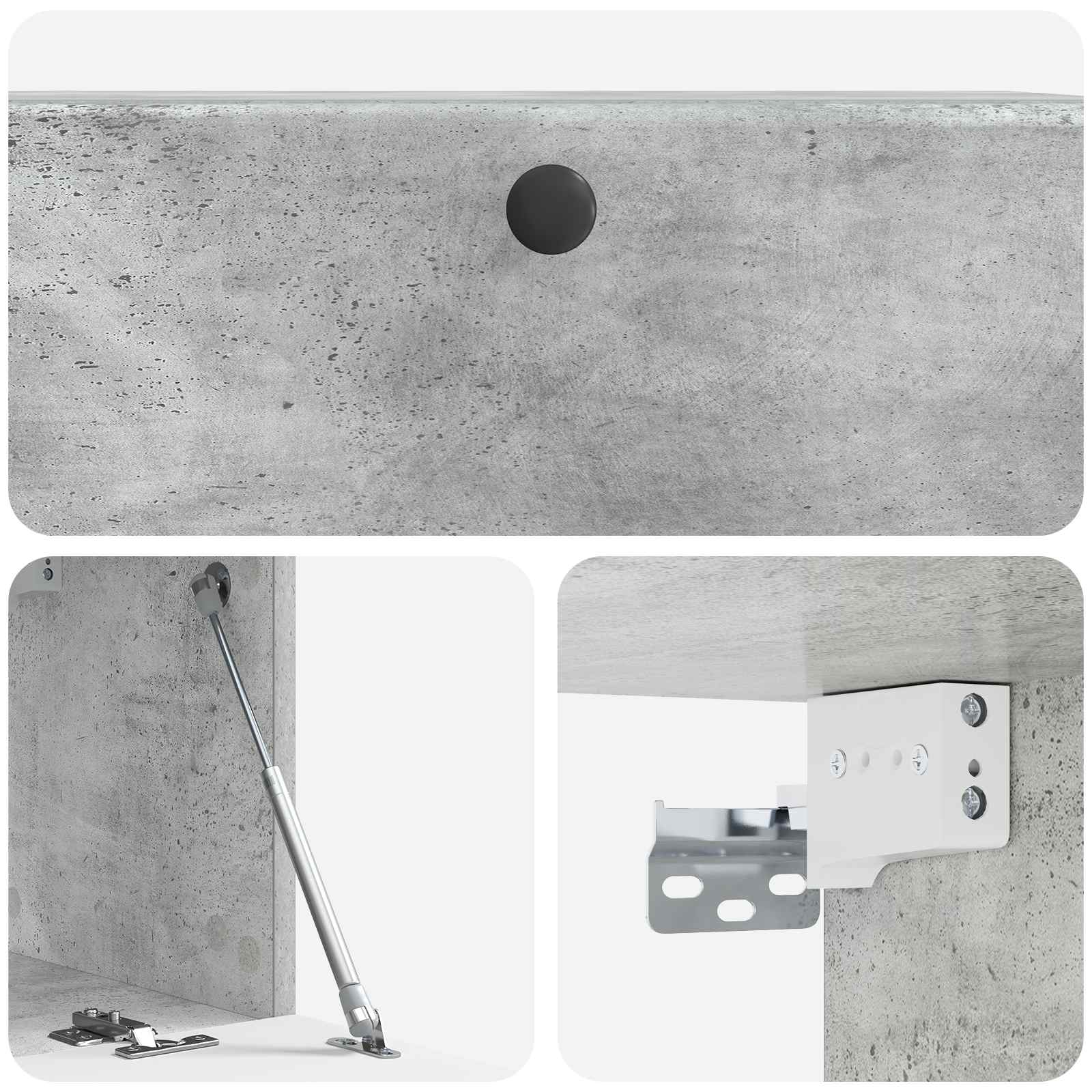 Wandmontierter TV-Schrank 78,5 x 31 x 30 cm Betongrau