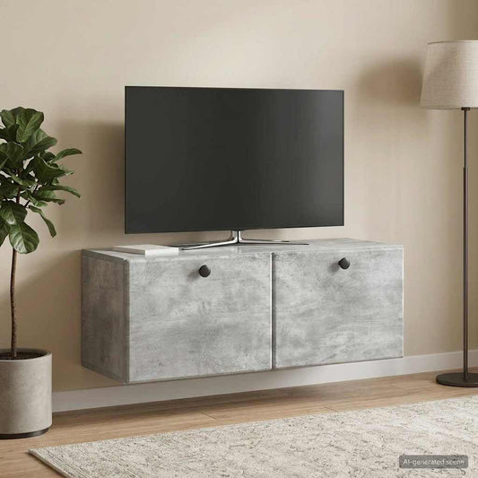 Wandmontierter TV-Schrank 78,5 x 31 x 30 cm Betongrau