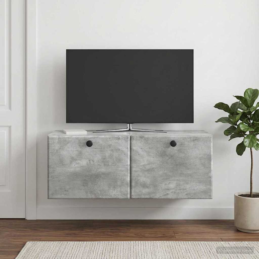 Wandmontierter TV-Schrank 78,5 x 31 x 30 cm Betongrau