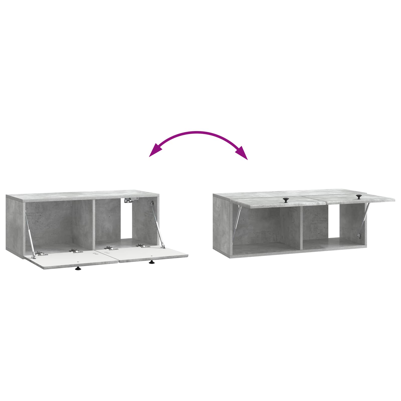 Wandmontierter TV-Schrank 78,5 x 31 x 30 cm Betongrau
