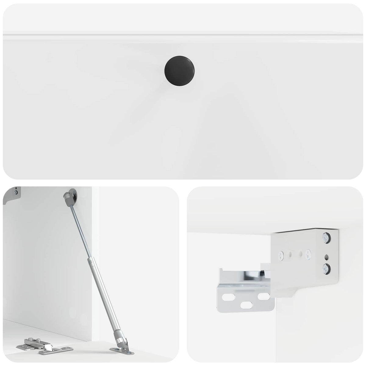 Wandmontierter TV-Schrank 78,5 x 31 x 30 cm Hochglanz Weiß