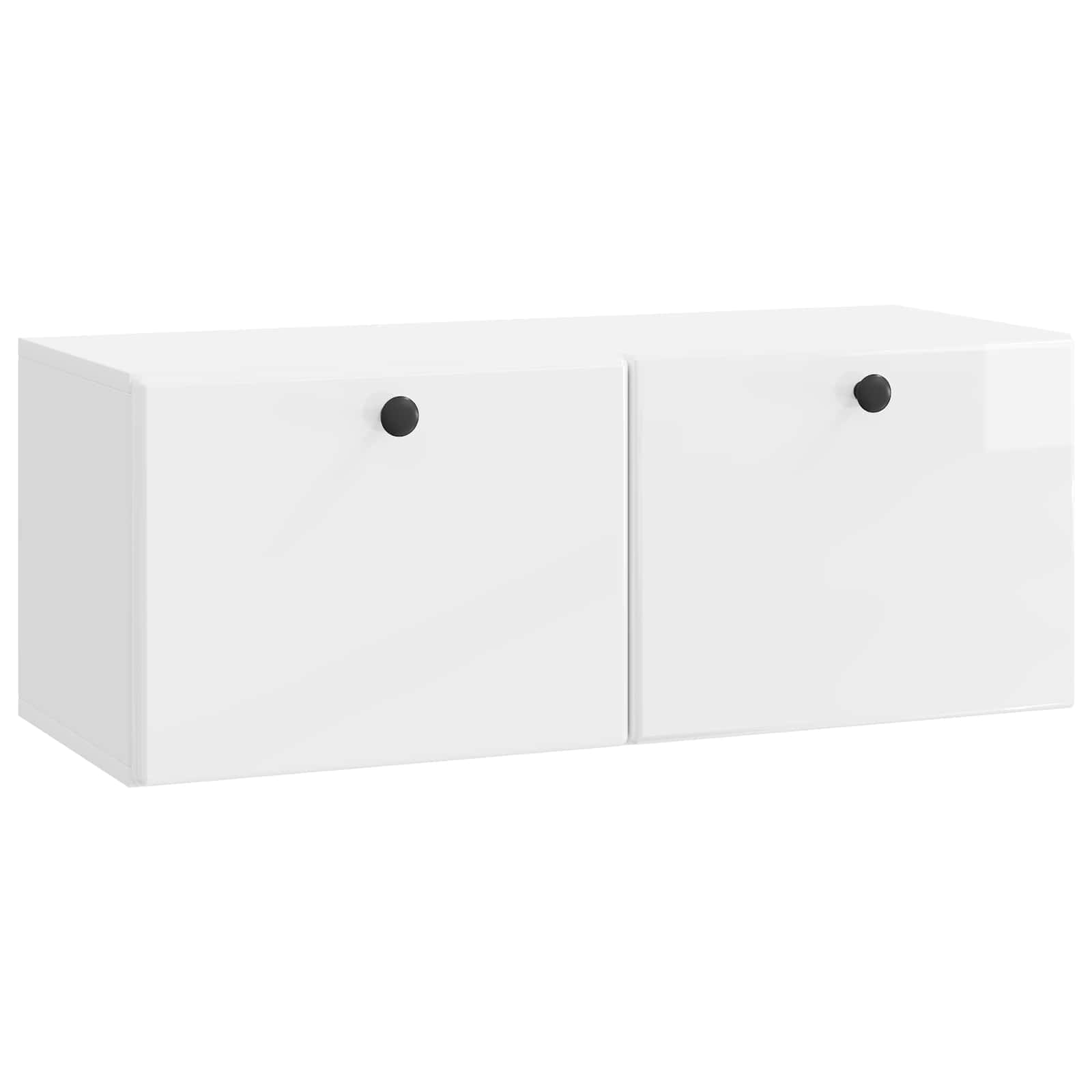 Wandmontierter TV-Schrank 78,5 x 31 x 30 cm Hochglanz Weiß
