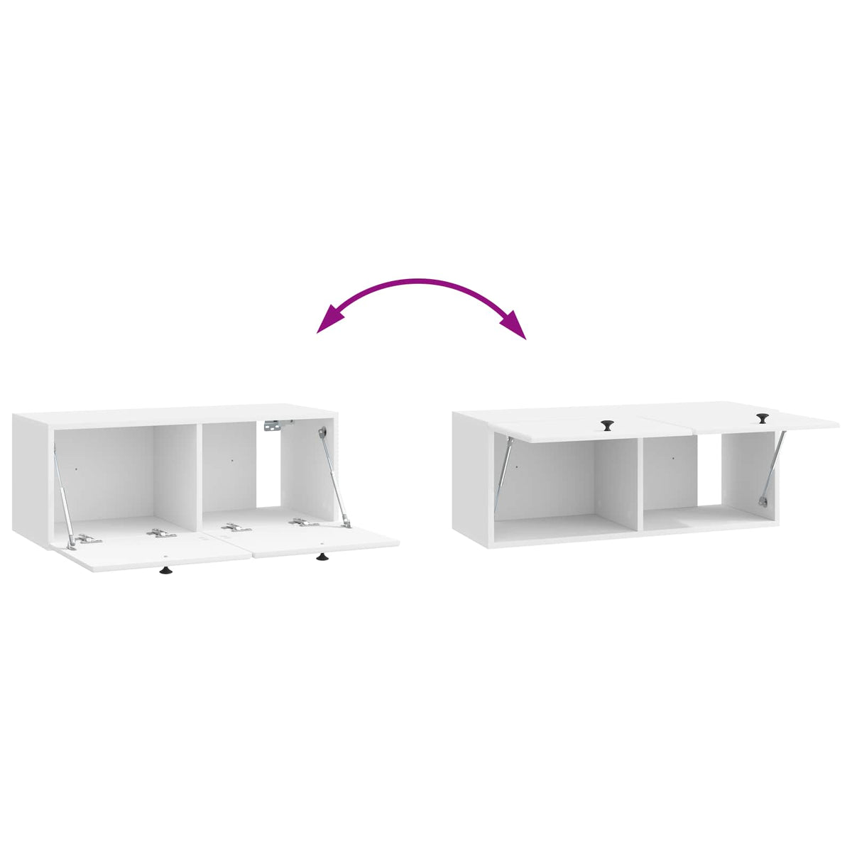 Wandmontierter TV-Schrank 78,5 x 31 x 30 cm Hochglanz Weiß