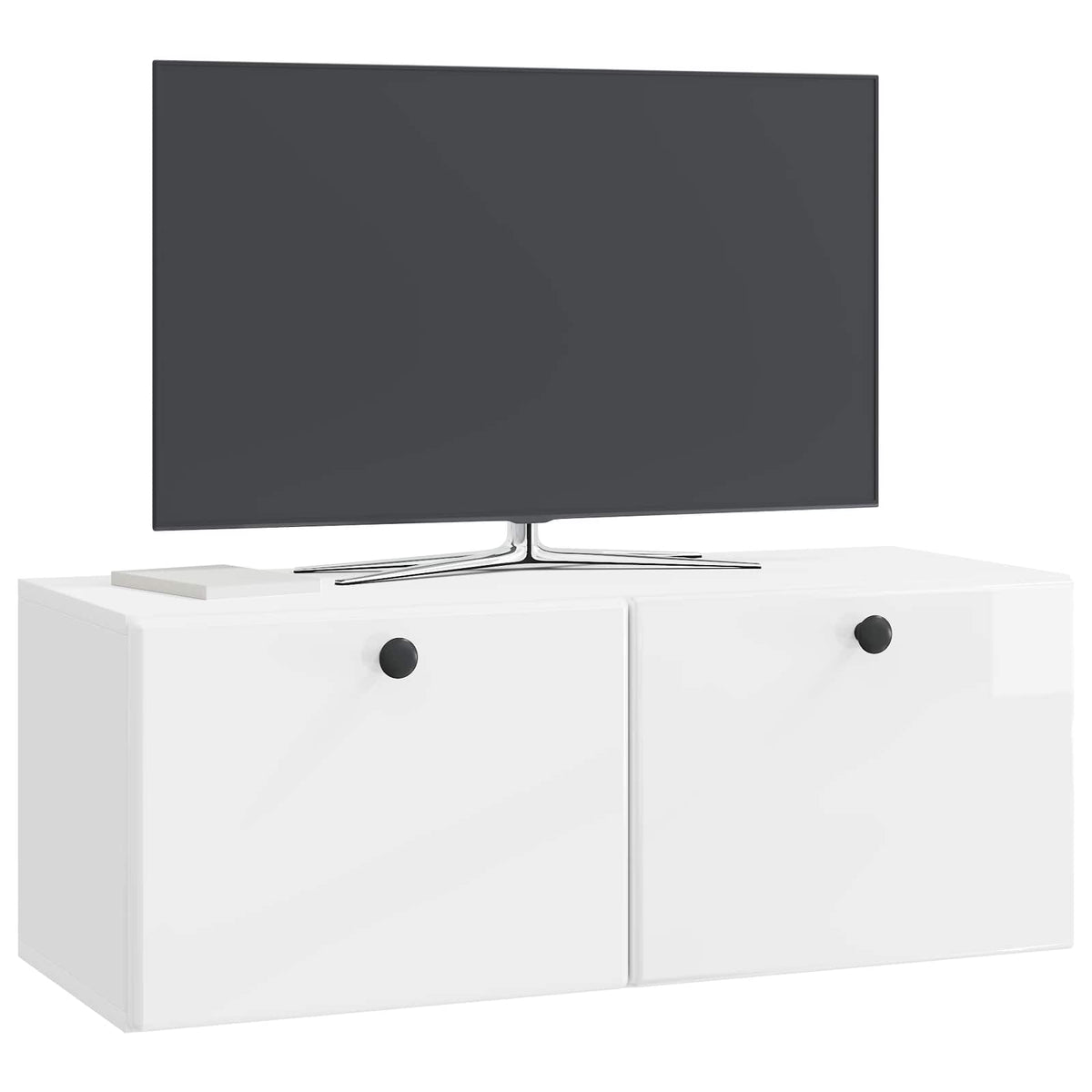 Wandmontierter TV-Schrank 78,5 x 31 x 30 cm Hochglanz Weiß