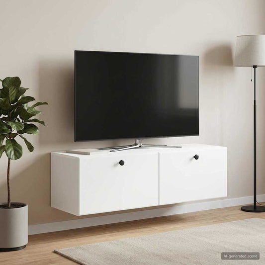 Wandmontierter TV-Schrank 98 x 31 x 30 cm Weiß Holzwerkstoff