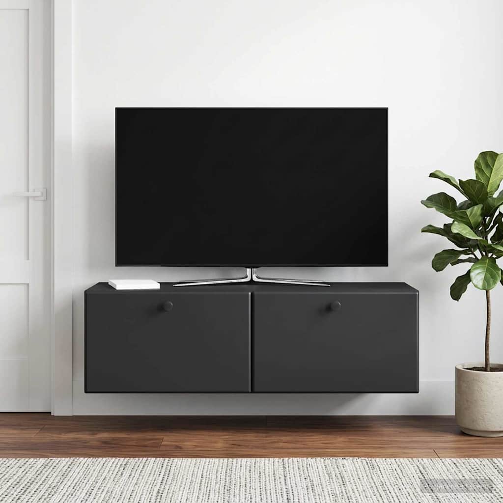 Wandmontierter TV-Schrank 98 x 31 x 30 cm Schwarz Holzwerkstoff