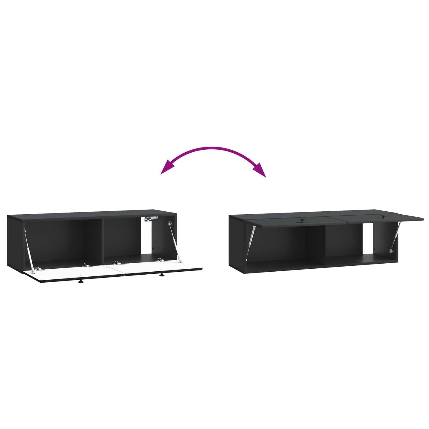 Wandmontierter TV-Schrank 98 x 31 x 30 cm Schwarz Holzwerkstoff
