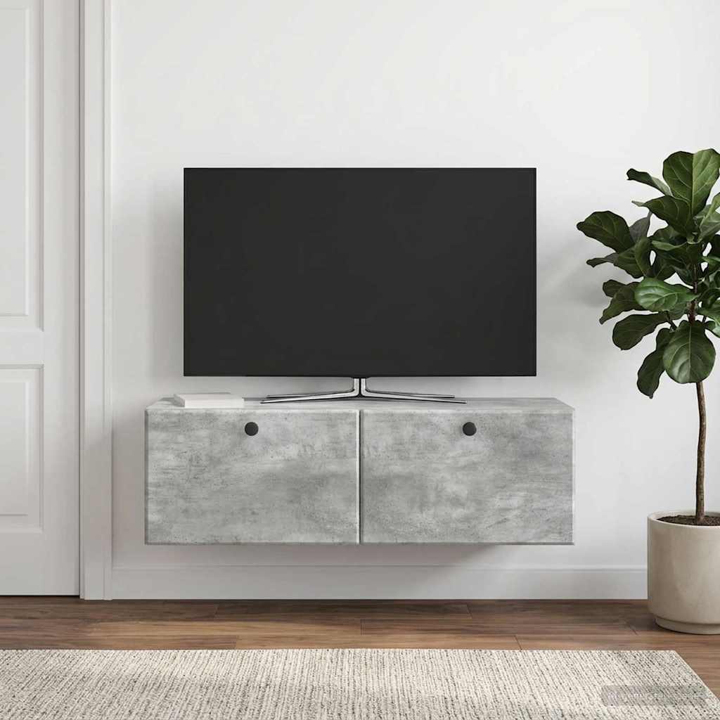 Wandmontierter TV-Schrank 98 x 31 x 30 cm Betongrau