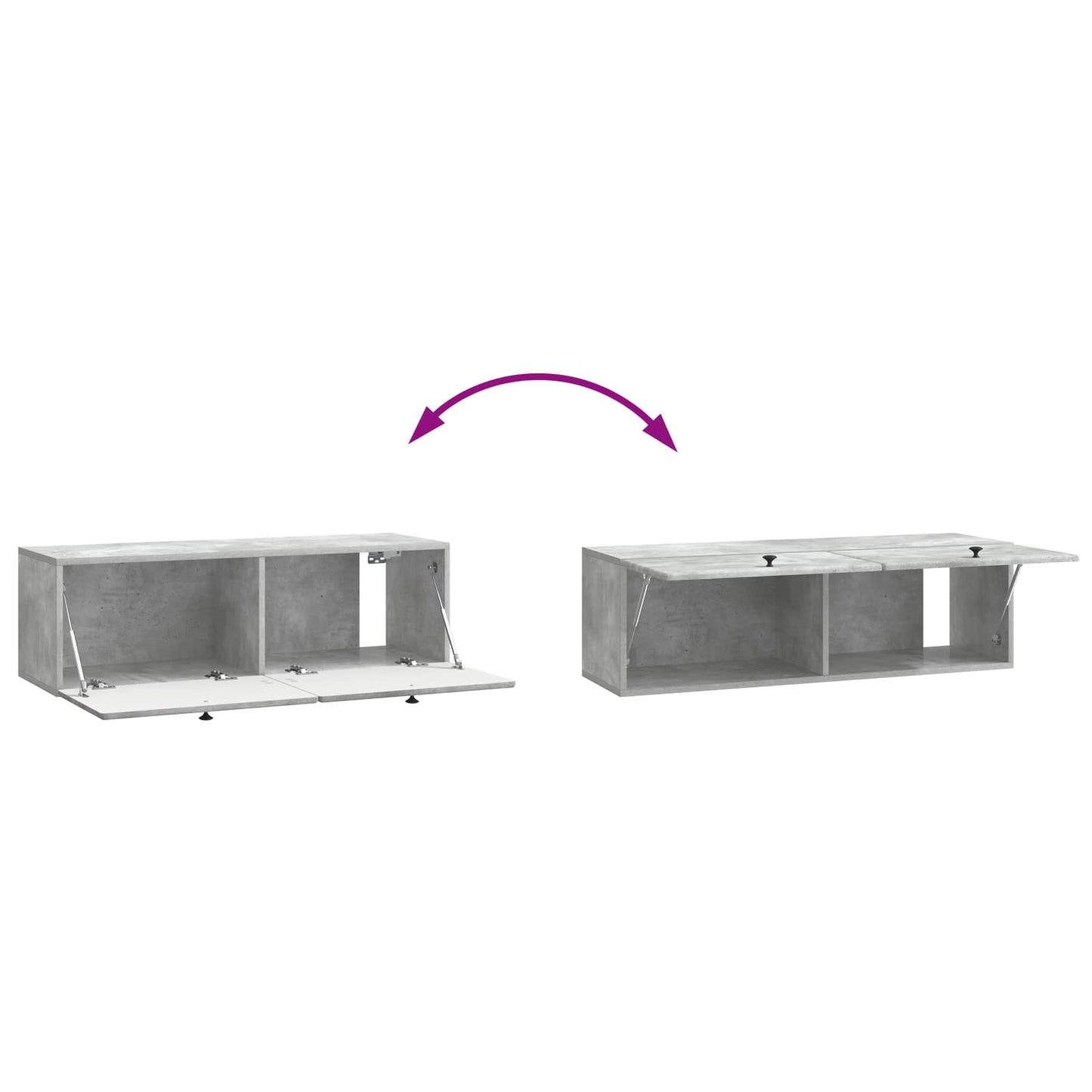 Wandmontierter TV-Schrank 98 x 31 x 30 cm Betongrau