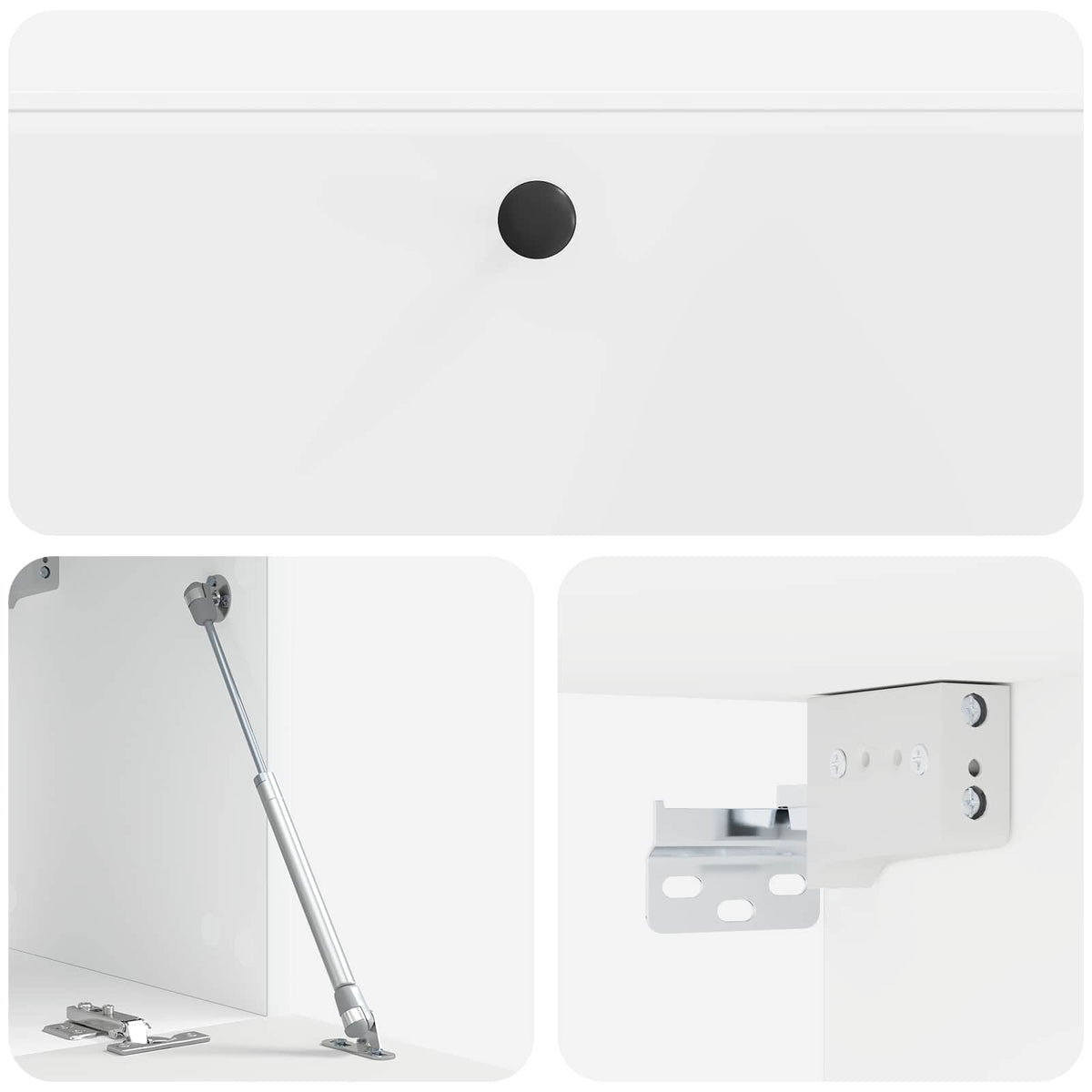 Wandmontierter TV-Schrank 98 x 31 x 30 cm Hochglanz Weiß