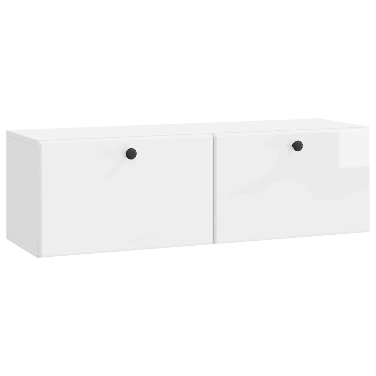 Wandmontierter TV-Schrank 98 x 31 x 30 cm Hochglanz Weiß