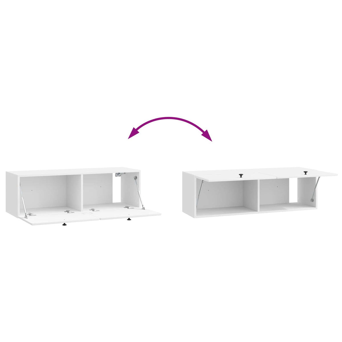 Wandmontierter TV-Schrank 98 x 31 x 30 cm Hochglanz Weiß