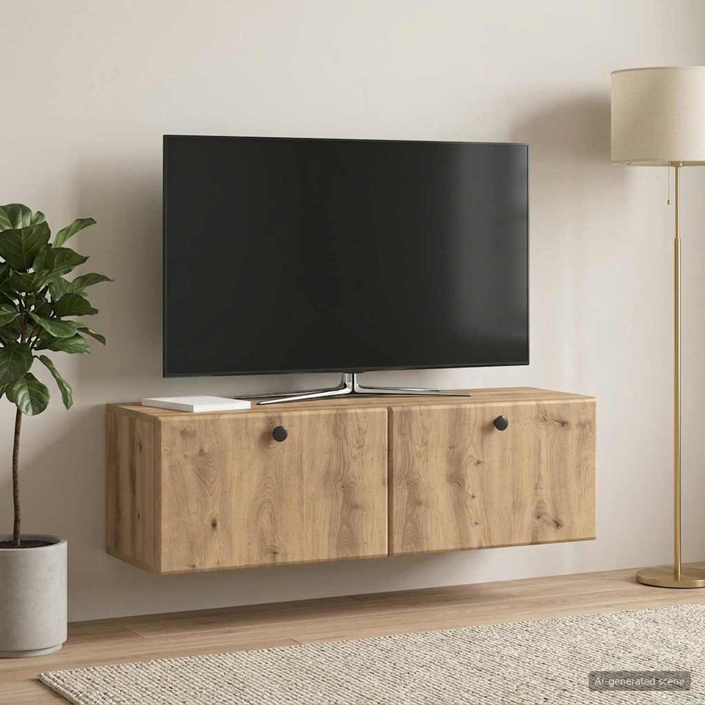 Wandmontierter TV-Schrank 98 x 31 x 30 cm Artisan-Eiche