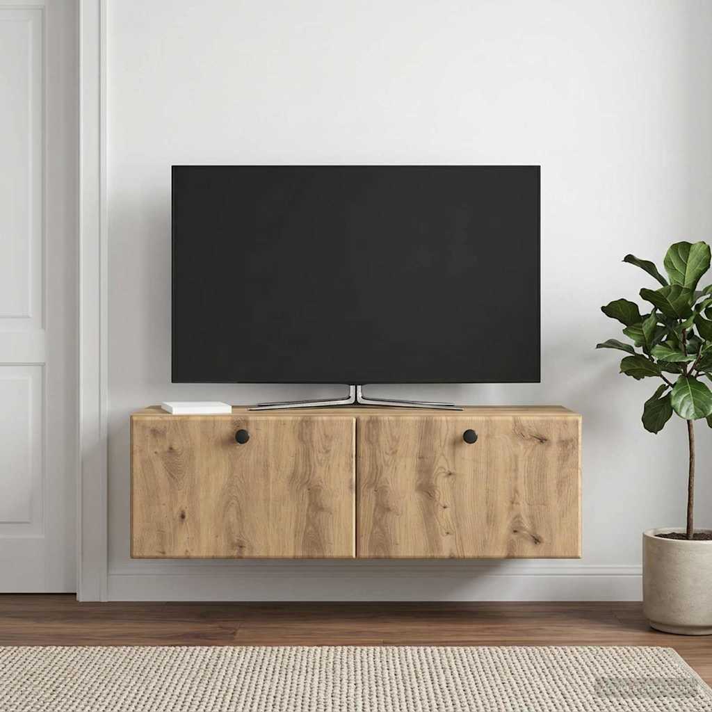 Wandmontierter TV-Schrank 98 x 31 x 30 cm Artisan-Eiche