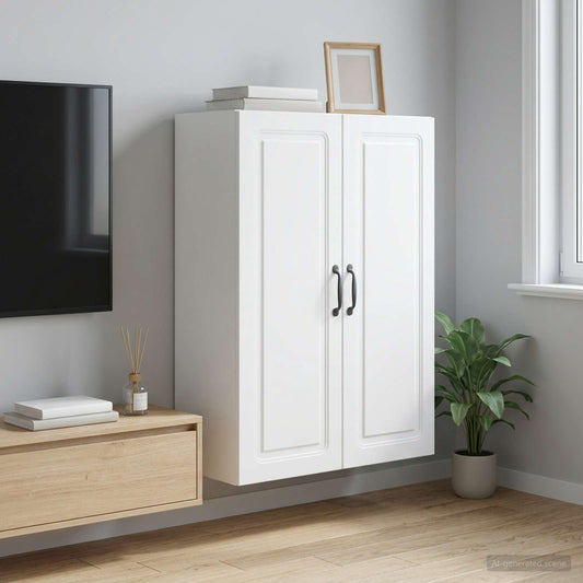 Wandschrank 66 x 34,5 x 90 cm Holzwerkstoff Weiß