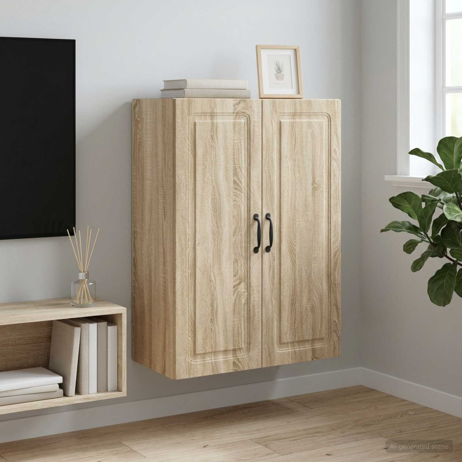 Wandschrank 66 x 34,5 x 90 cm Holzwerkstoff Sonoma-Eiche