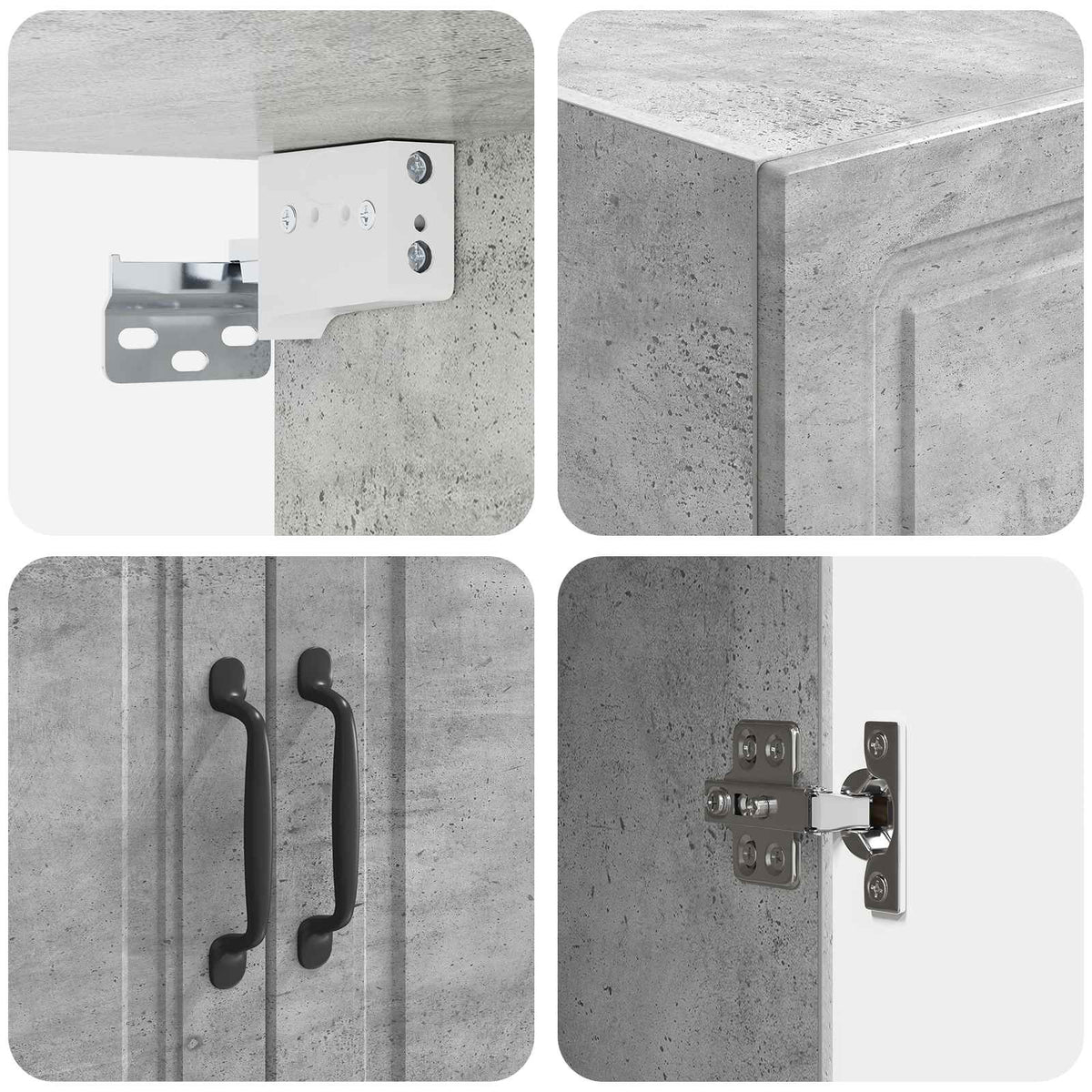 Wandschrank 66 x 34,5 x 90 cm Holzwerkstoff Betongrau