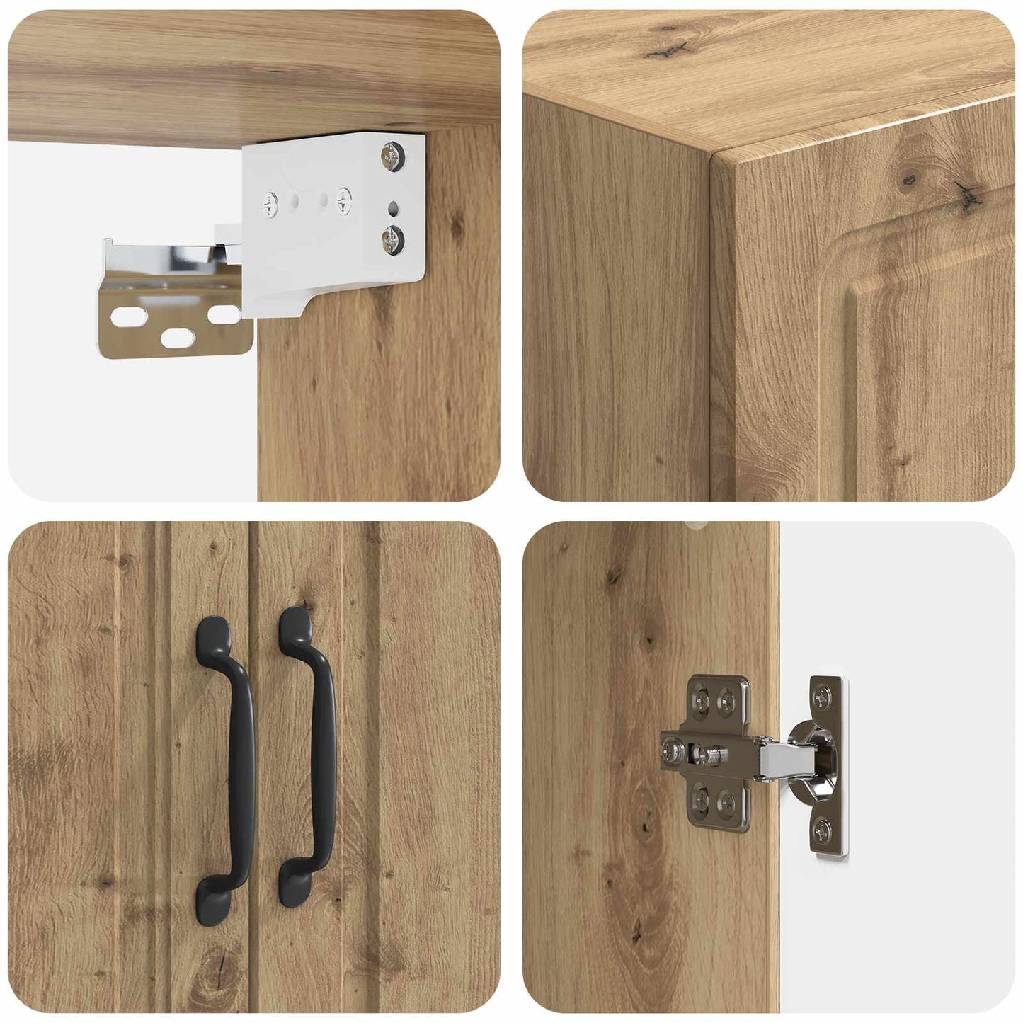 Wandschrank 66 x 34,5 x 90 cm Holzwerkstoff Artisan-Eiche