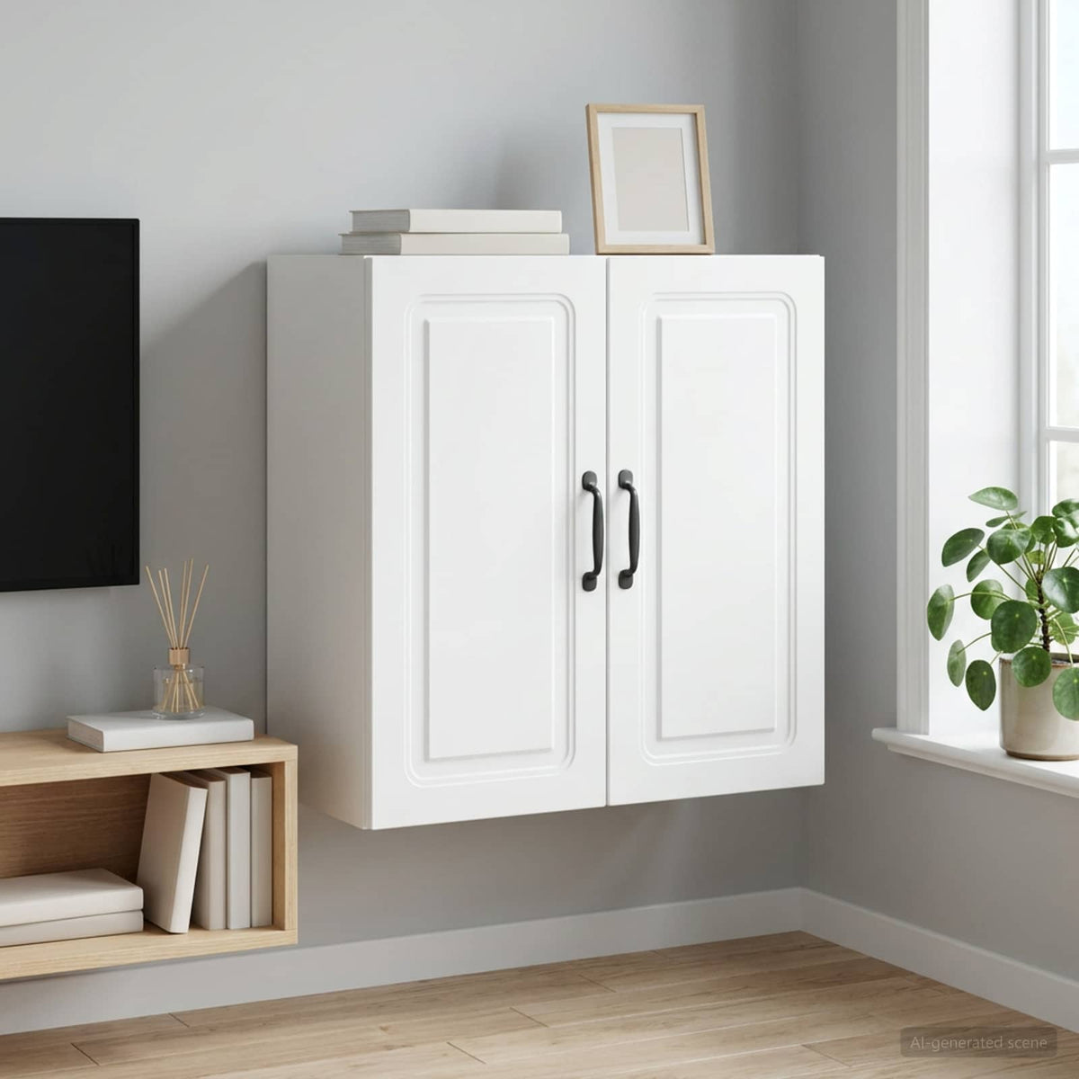 Wandschrank 59 x 31 x 60 cm Holzwerkstoff Weiß