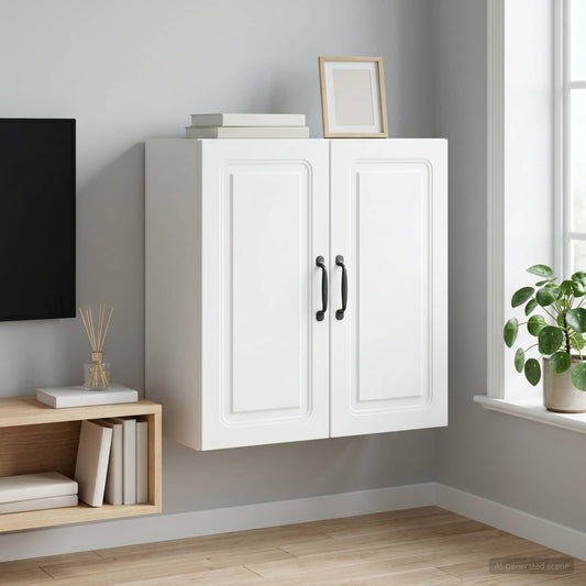 Wandschrank 59 x 31 x 60 cm Holzwerkstoff Weiß