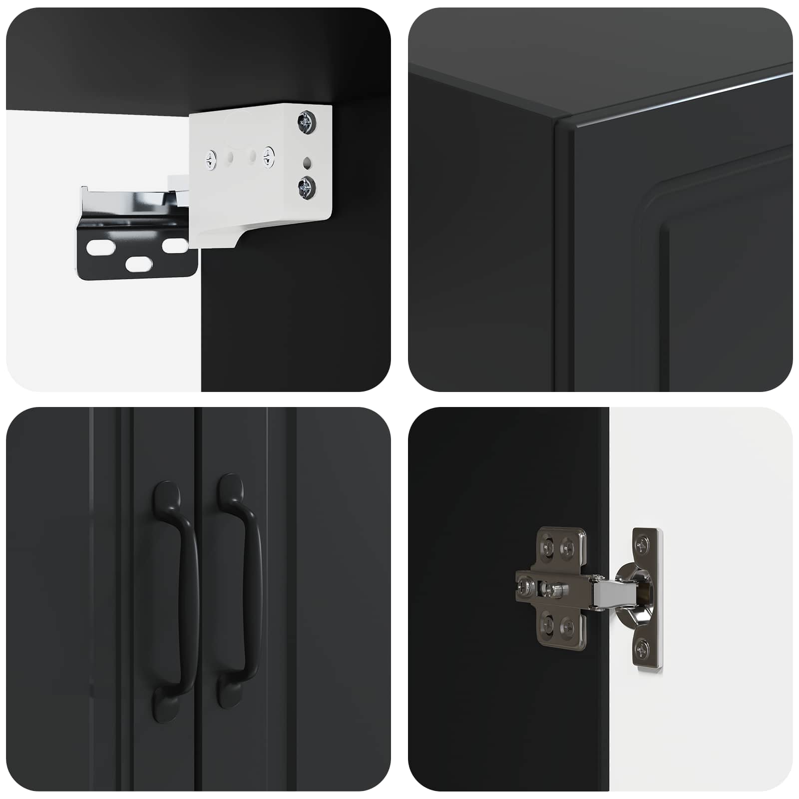 Wandschrank 59 x 31 x 60 cm Holzwerkstoff Schwarz