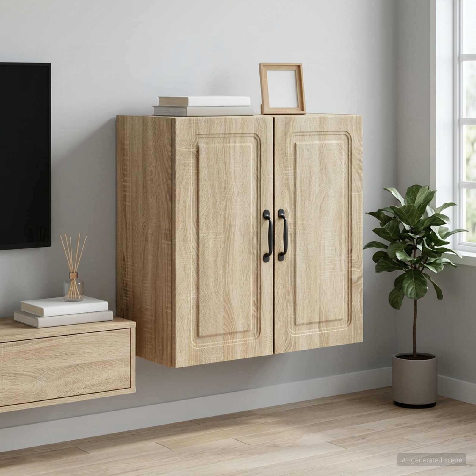 Wandschrank 59 x 31 x 60 cm Holzwerkstoff Sonoma-Eiche