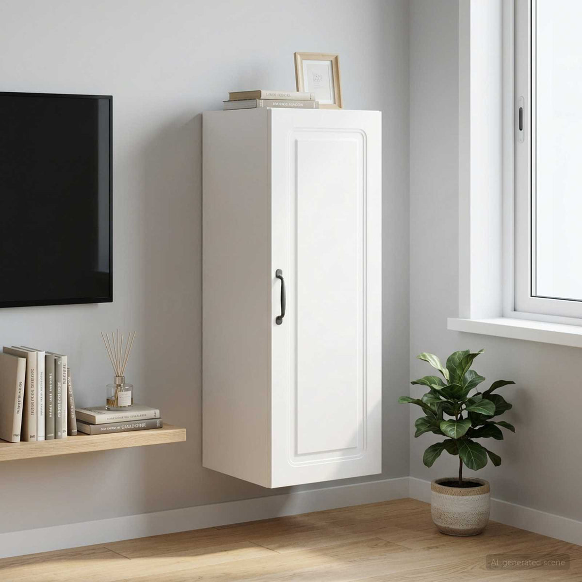 Wandschrank 33 x 34,5 x 90 cm Holzwerkstoff Weiß