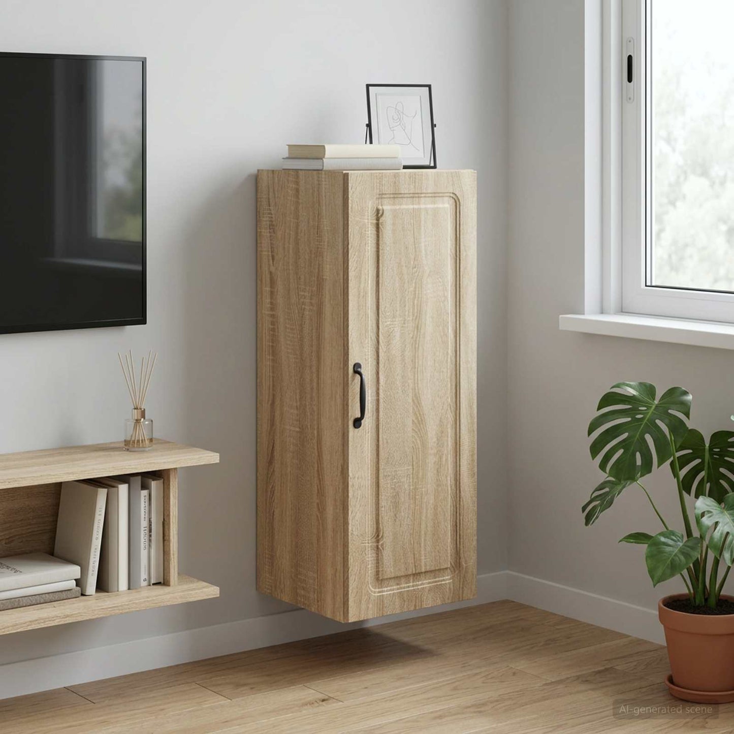 Wandschrank 33 x 34,5 x 90 cm Holzwerkstoff Sonoma-Eiche