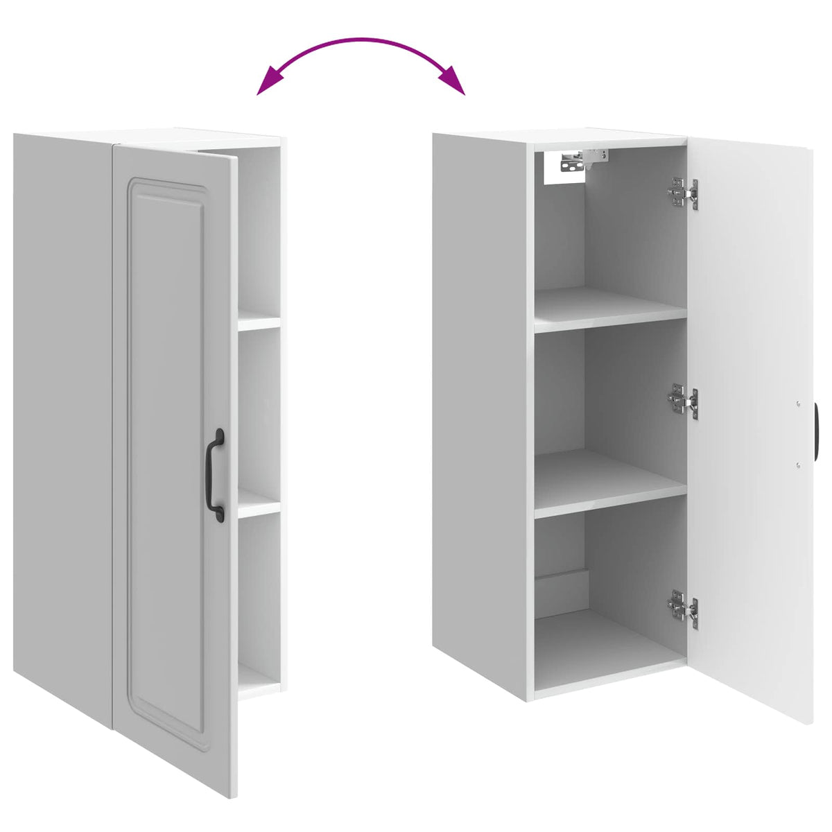 Wandschrank 33 x 34,5 x 90 cm Holzwerkstoff Hochglanz Weiß