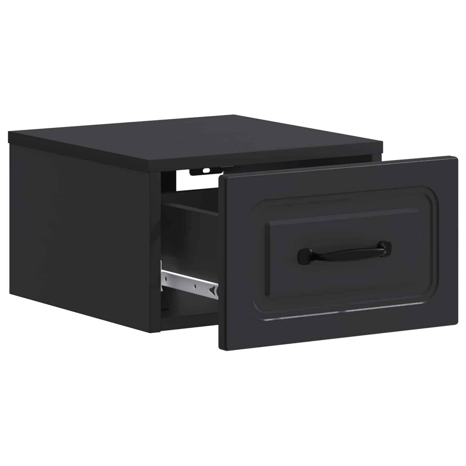 Wandmontierter Nachttisch Schwarz 34,5 x 33 x 20 cm