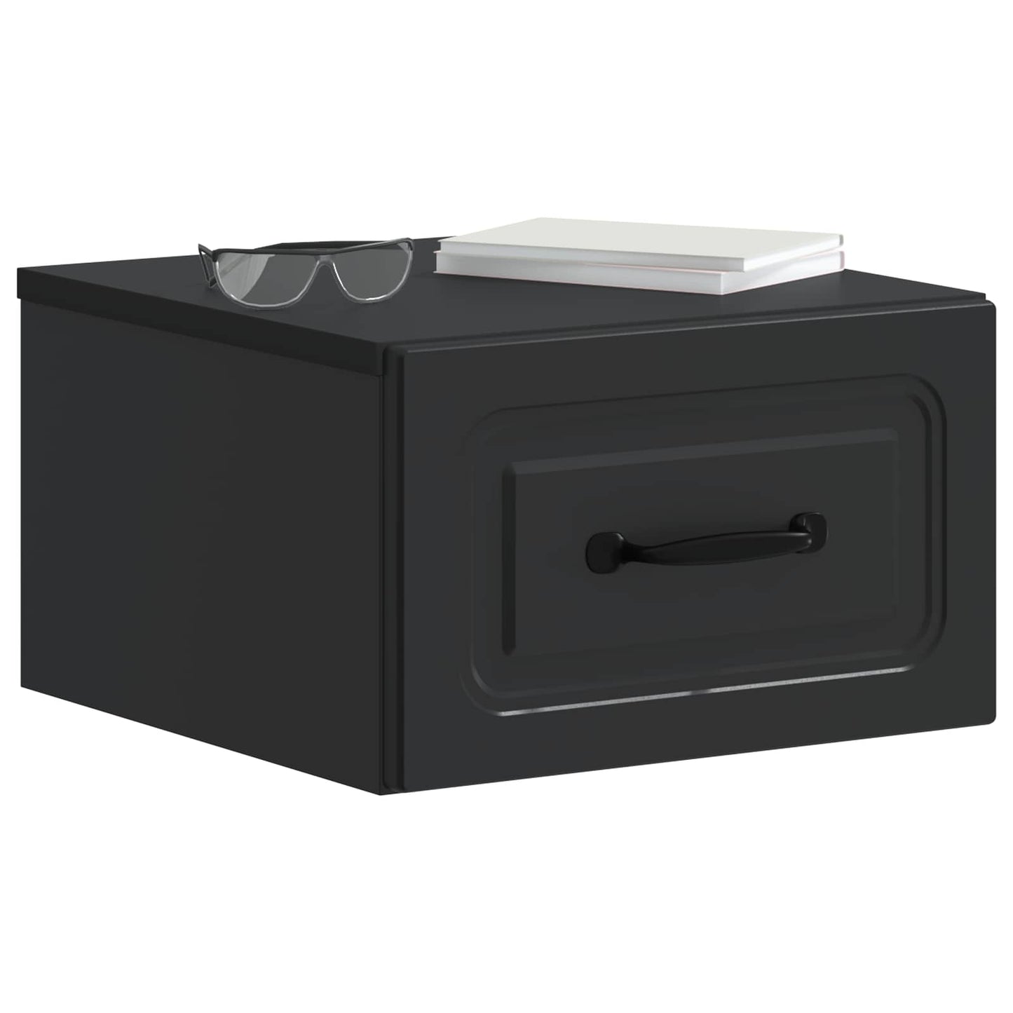 Wandmontierter Nachttisch 2 stk. Schwarz 34,5 x 33 x 20 cm