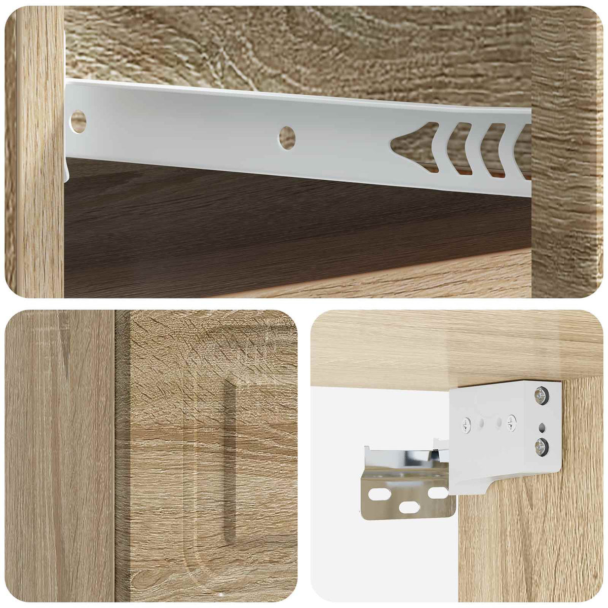 Wandmontierter Nachttisch 2 stk. Sonoma-Eiche 34,5 x 33 x 20 cm