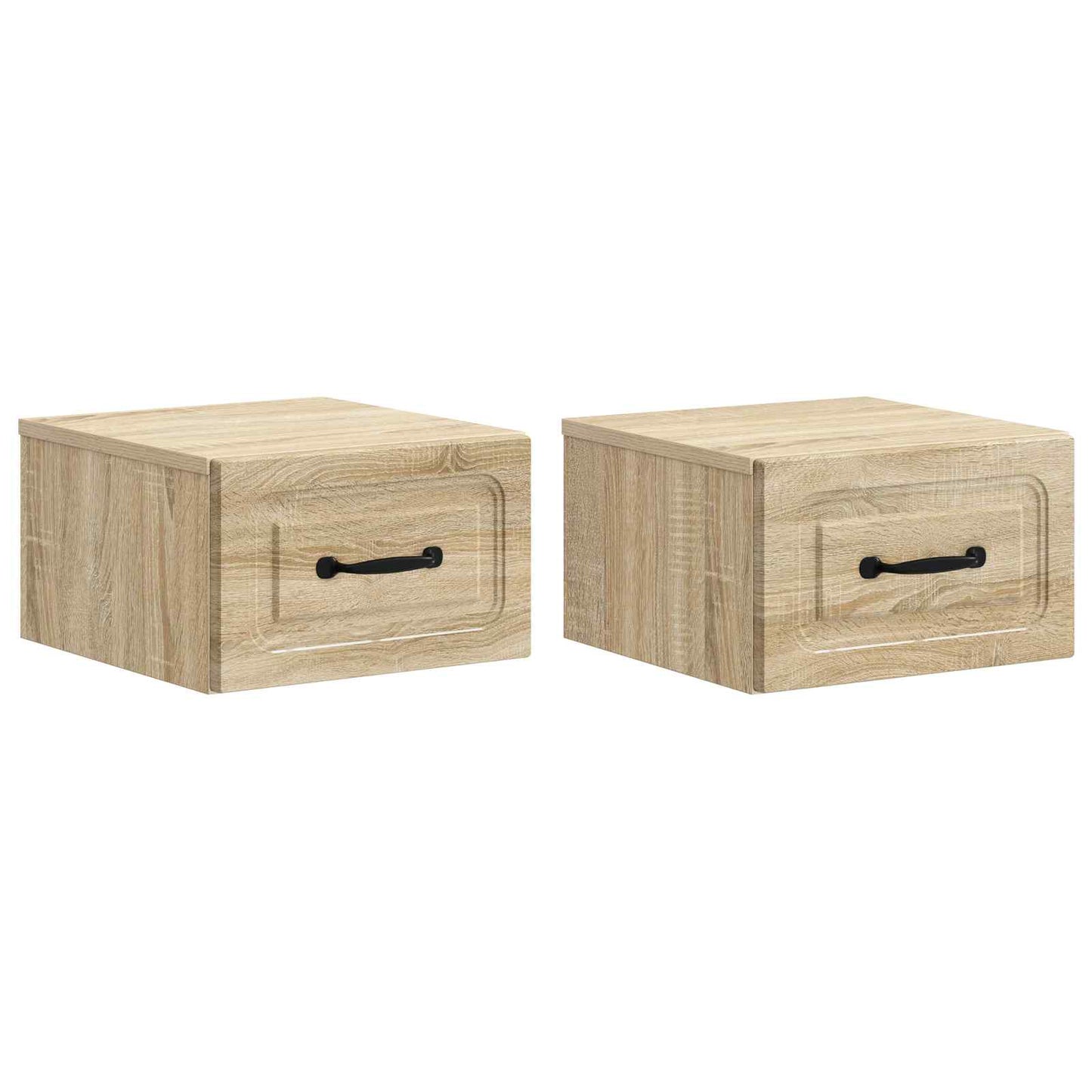 Wandmontierter Nachttisch 2 stk. Sonoma-Eiche 34,5 x 33 x 20 cm
