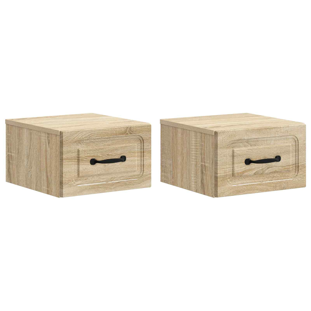 Wandmontierter Nachttisch 2 stk. Sonoma-Eiche 34,5 x 33 x 20 cm