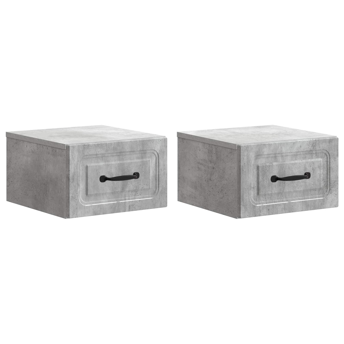 Wandmontierter Nachttisch 2 stk. Betongrau 34,5 x 33 x 20 cm