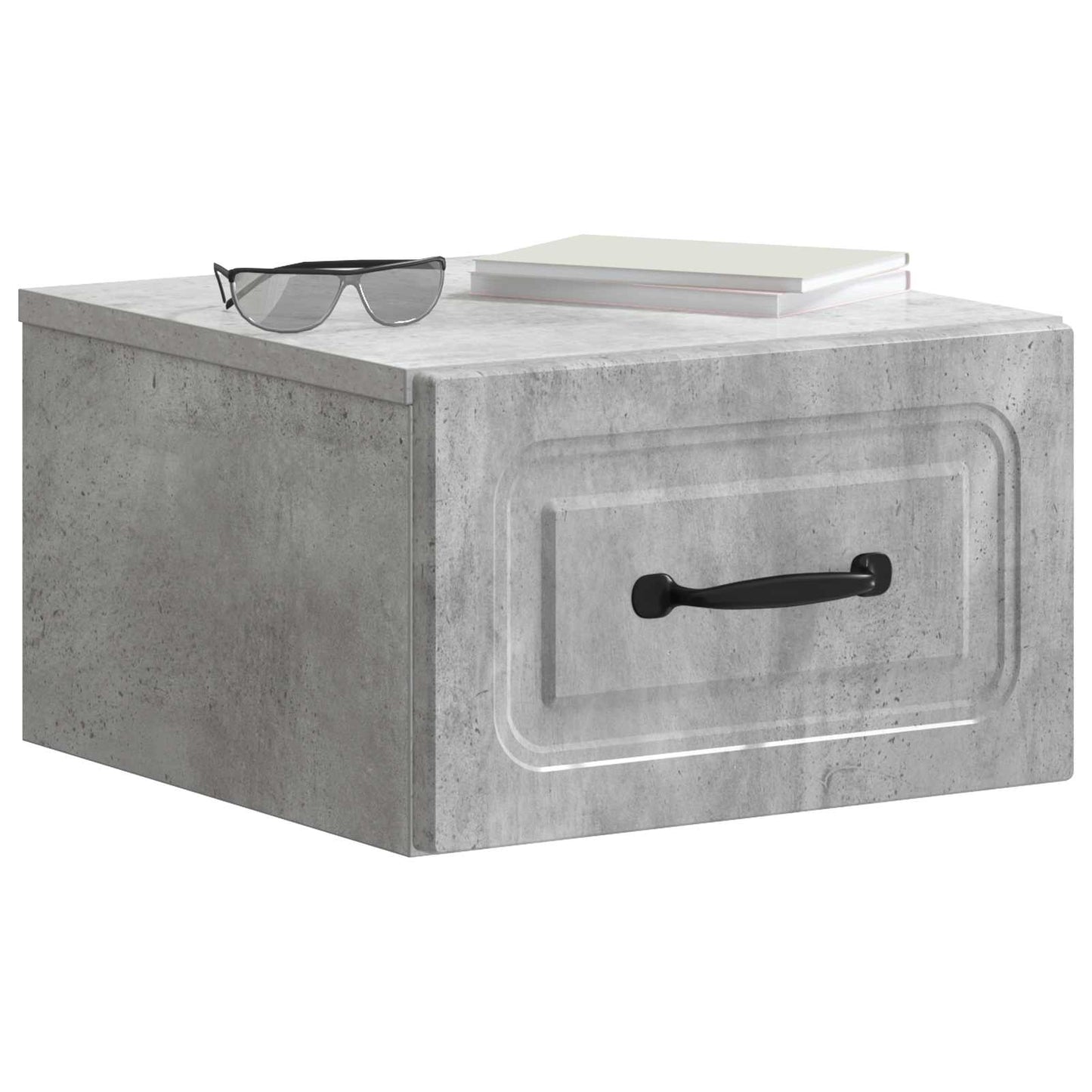 Wandmontierter Nachttisch 2 stk. Betongrau 34,5 x 33 x 20 cm