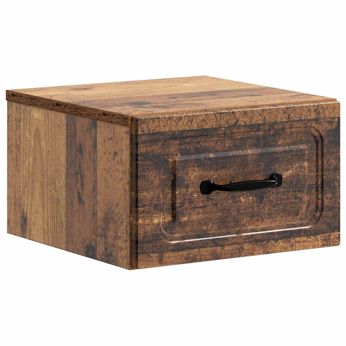Wandmontierter Nachttisch 2 stk. Altholz 34,5 x 33 x 20 cm