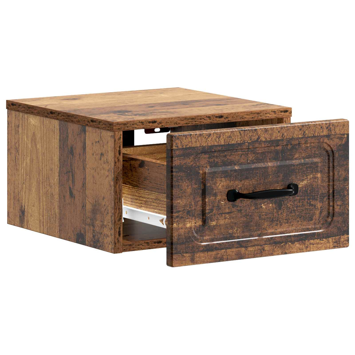 Wandmontierter Nachttisch 2 stk. Altholz 34,5 x 33 x 20 cm