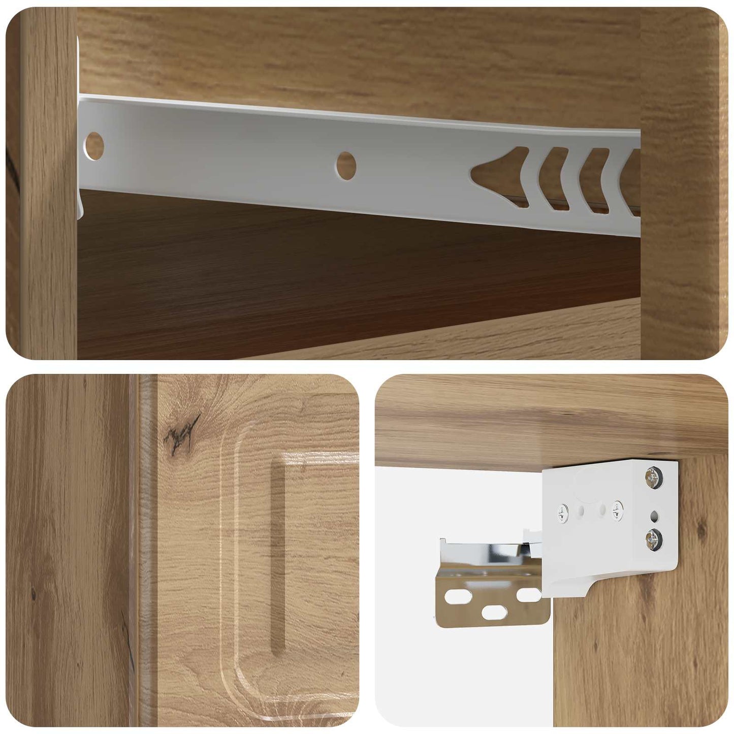 Wandmontierter Nachttisch 2 stk. Artisan-Eiche